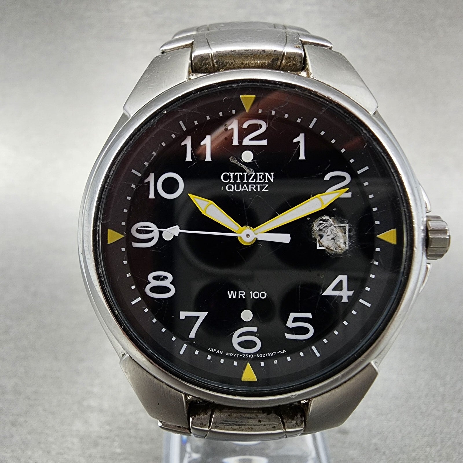 Citizen Watch Men 39mm Black Dial Stainless Steel Date Round New Battery1