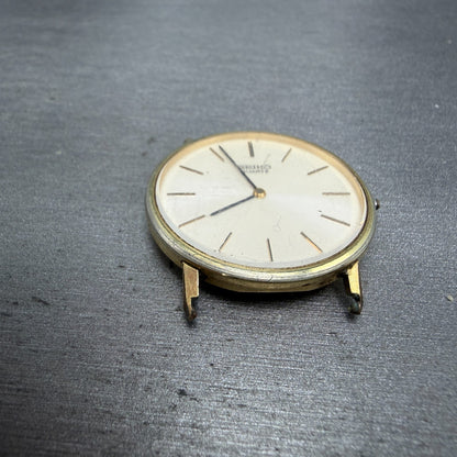 Seiko Watch Men 32mm White Dial Gold Tone Round HAS NO CROWN!!!! 7800-8049 PARTS3