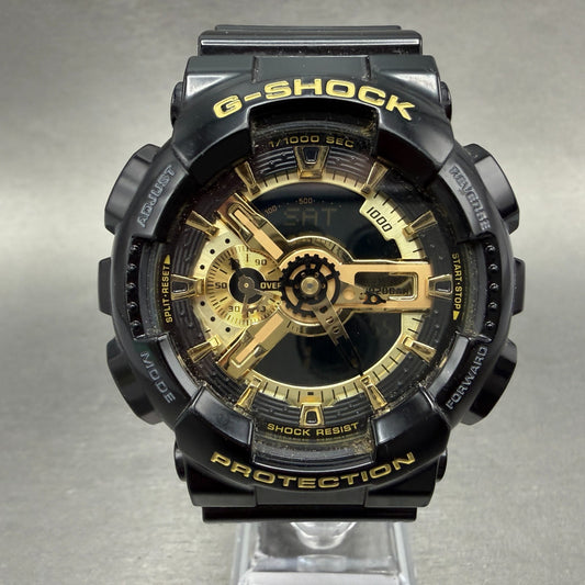 Casio Gshock GA110GB Watch Men 51mm Black Gold Analog Digi Alarm Chronograph A0