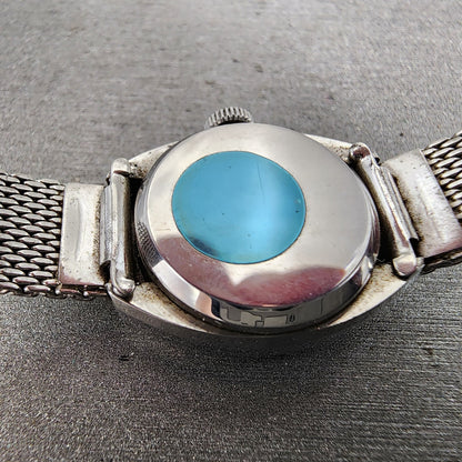 Technos Star lady Watch Women 19mm Silver Dial Steel Oval Manual Wind Runs VTG9