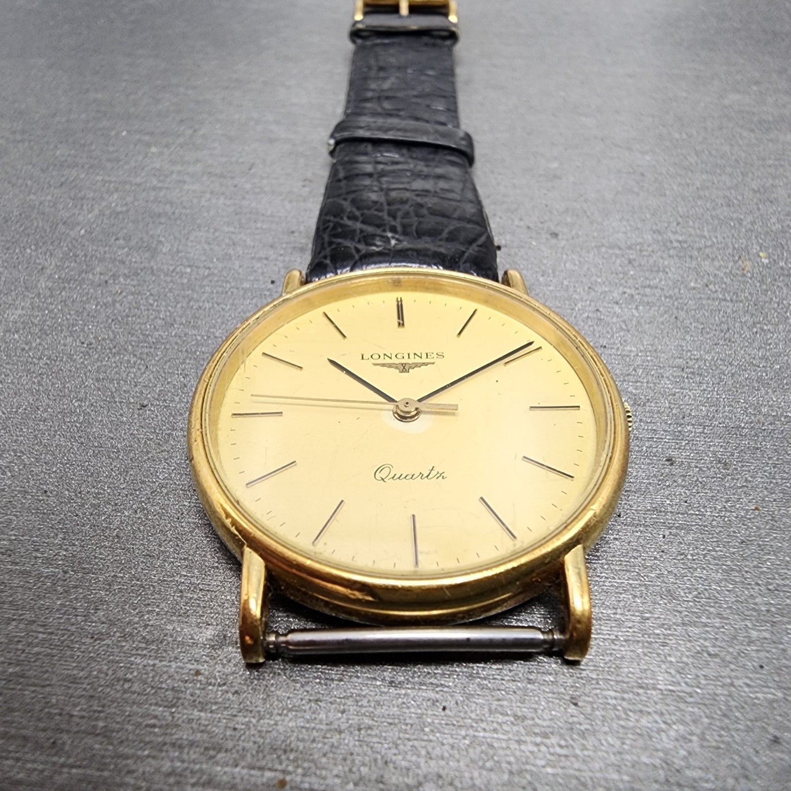 Longines Watch Men 32mm Gold Dial Gold Tone Round 6407 977 VTG PARTS3