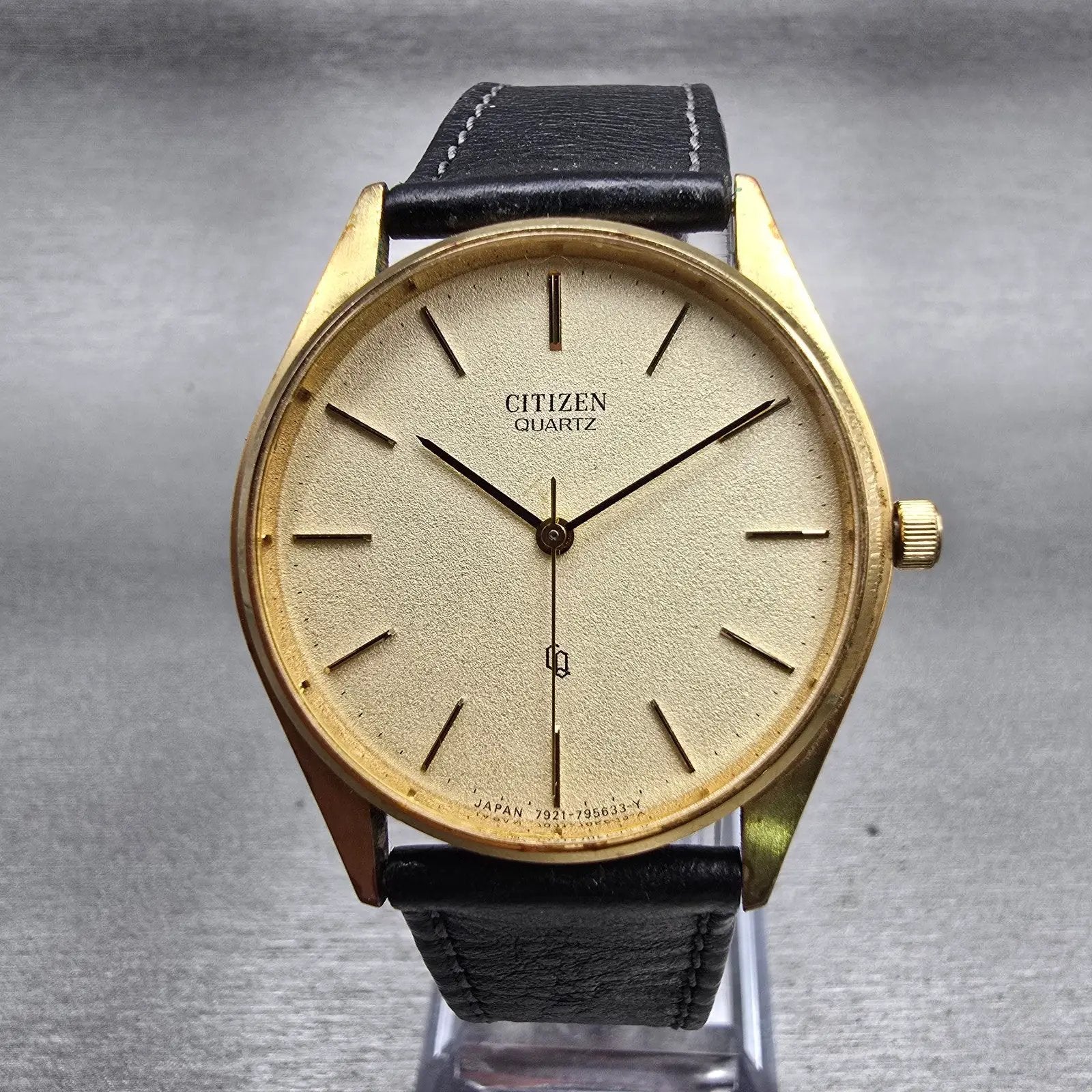 Citizen CQ Watch Men 33mm Champagne Dial Gold Tone Round 4-795512 New Battery0