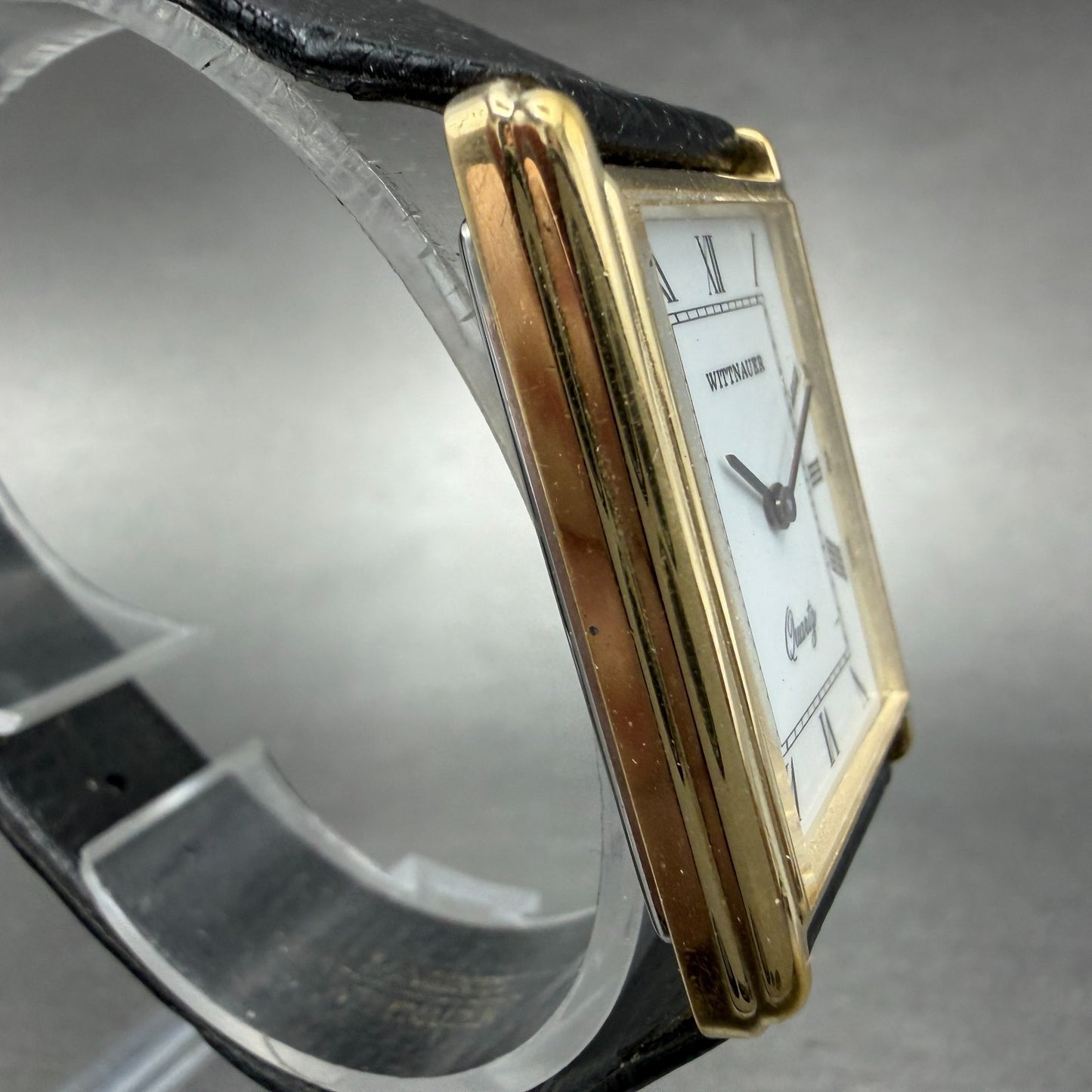 Wittnauer Tank Watch Men 24mm White Dial Gold Tone Rectangle Vintage PARTS4