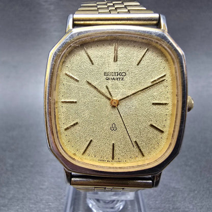 Seiko Tank Watch Men 30mm Champagne Dial Gold Tone Octagon 6431-5030 PARTS0