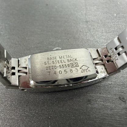Seiko Tank Watch Women 12mm Silver Dial Silver Tone 2E20-5559 New Battery9