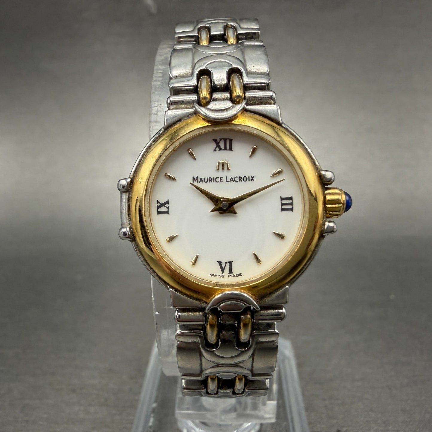 Maurice Lacroix Calypso Watch Women 22mm White Dial Two Tone 59725 New Battery0