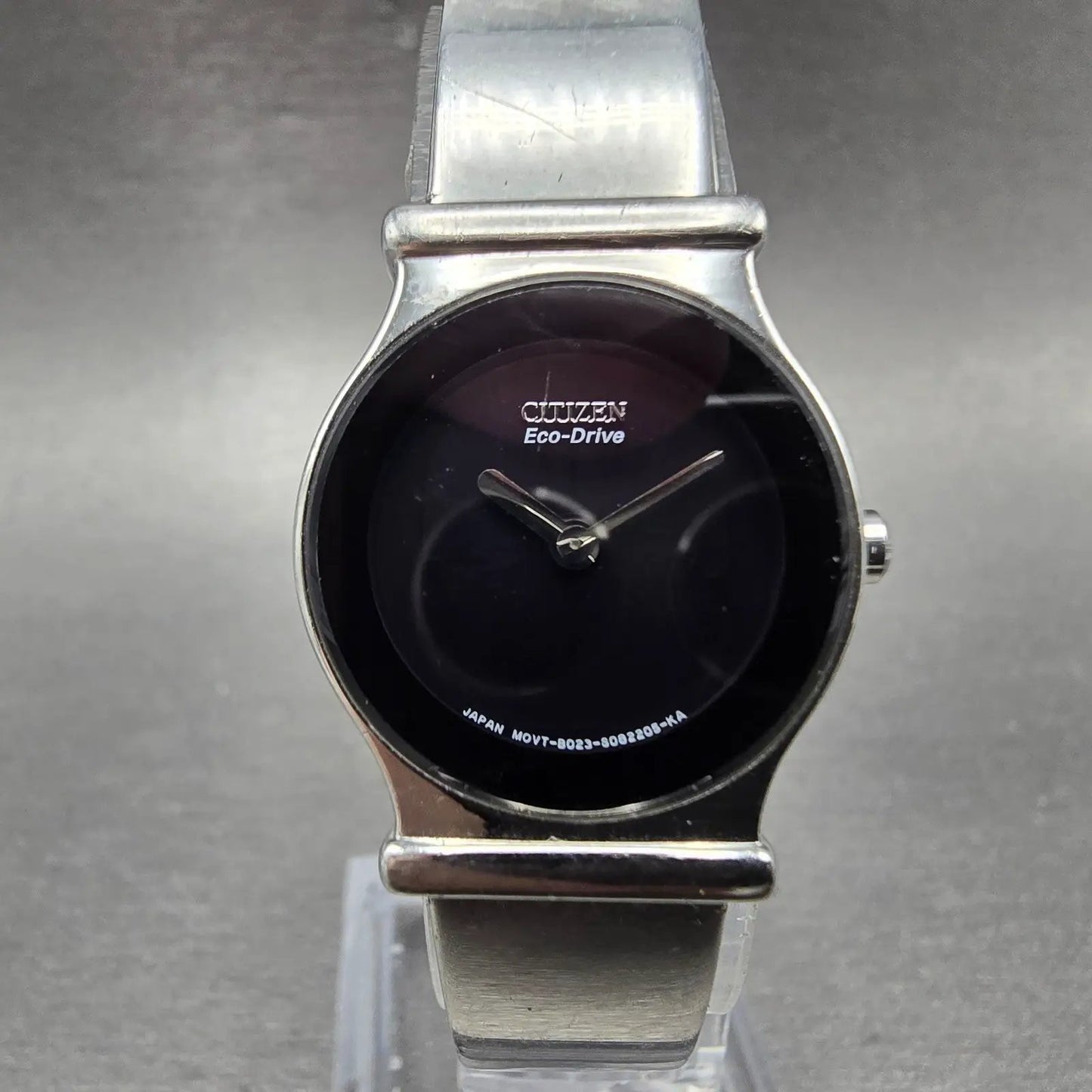Citizen Eco-Drive Watch Women 22mm Black Dial Silver Tone B023-S053188 Runs0