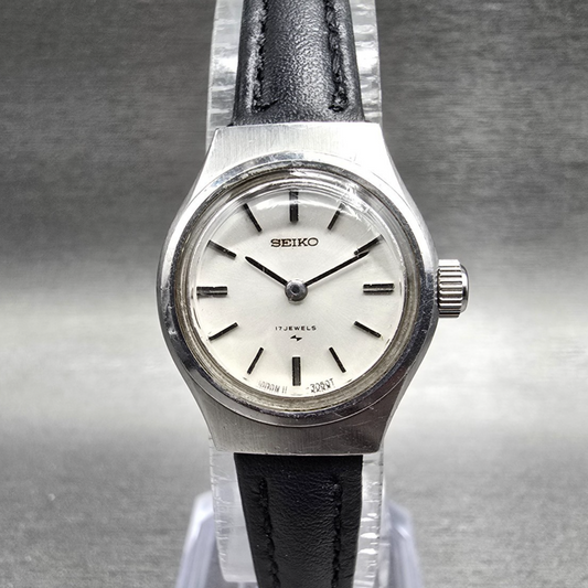 Seiko Watch Women 21mm White Dial Silver Tone Round 11-0910 Manual Wind Works0
