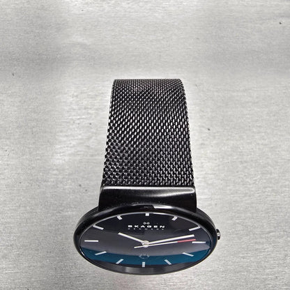 Skagen Watch Men 40mm Black Dial Black Tone Date Round SKW6053 New Battery4