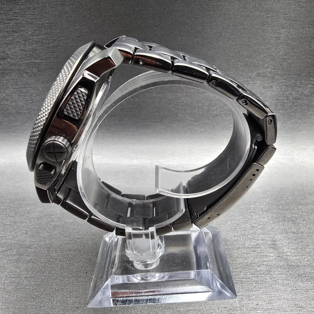Fossil Machine Watch Men 45mm Gray Dial Gray Tone Chrono Date FS4662 New Battery6