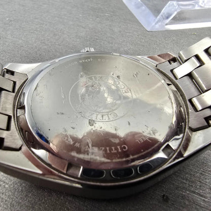 Citizen Eco-Drive Corso Watch Men 41mm Black Dial Silver Date E111-S070856 Runs10