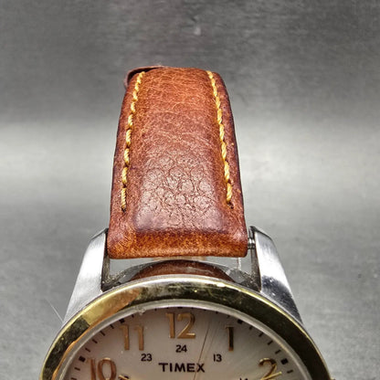 Timex Elevated Classics Watch Men 36mm Silver Dial TwoTone Daydate T2N105 NewBat4