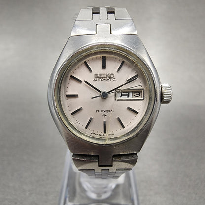 Seiko Automatic Watch Women 25mm Silver Dial Silver Tone Daydate Runs READ!!!!!!0