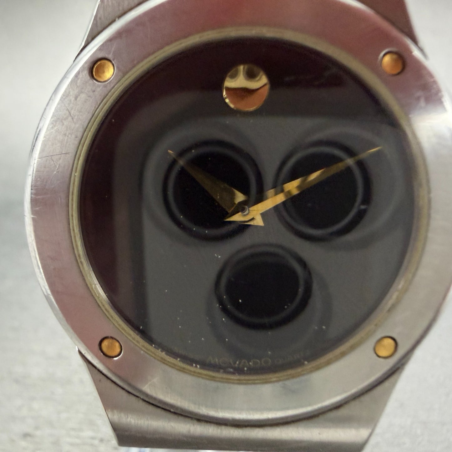 Movado Museum Watch Men 32mm Black Dial Two Tone 86 A2 877 2 PARTS2