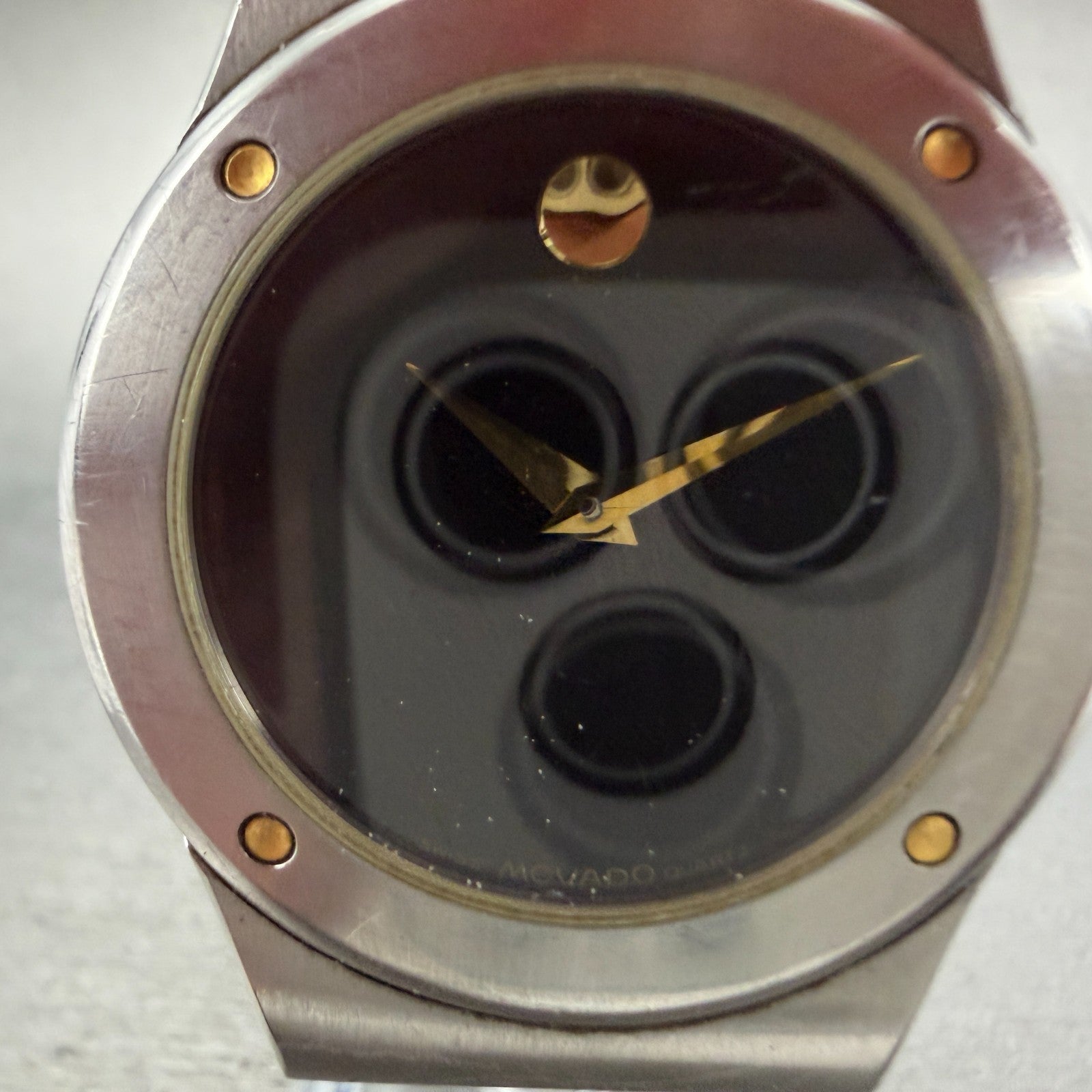 Movado Museum Watch Men 32mm Black Dial Two Tone 86 A2 877 2 PARTS2
