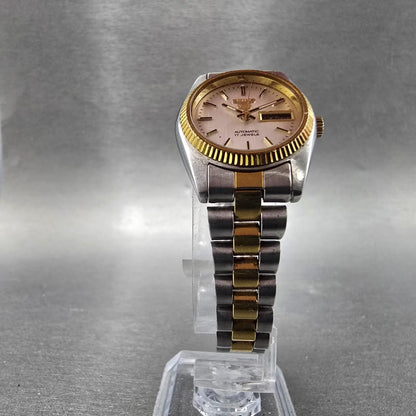 Seiko 5 Automatic Watch Women 24mm Silver Dial Two Tone Daydate 4206-0511 PARTS7