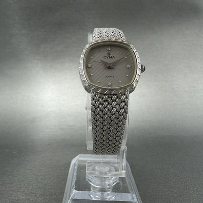 Cyma Watch Women 22mm Silver Dial Silver Tone Rectangle 616 Mesh New Battery5