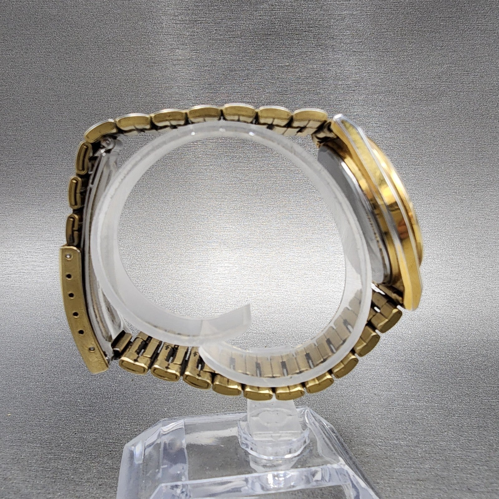 Seiko Spirit Watch Men 35mm Champagne Dial Gold Tone Daydate 7n437180 PARTS9