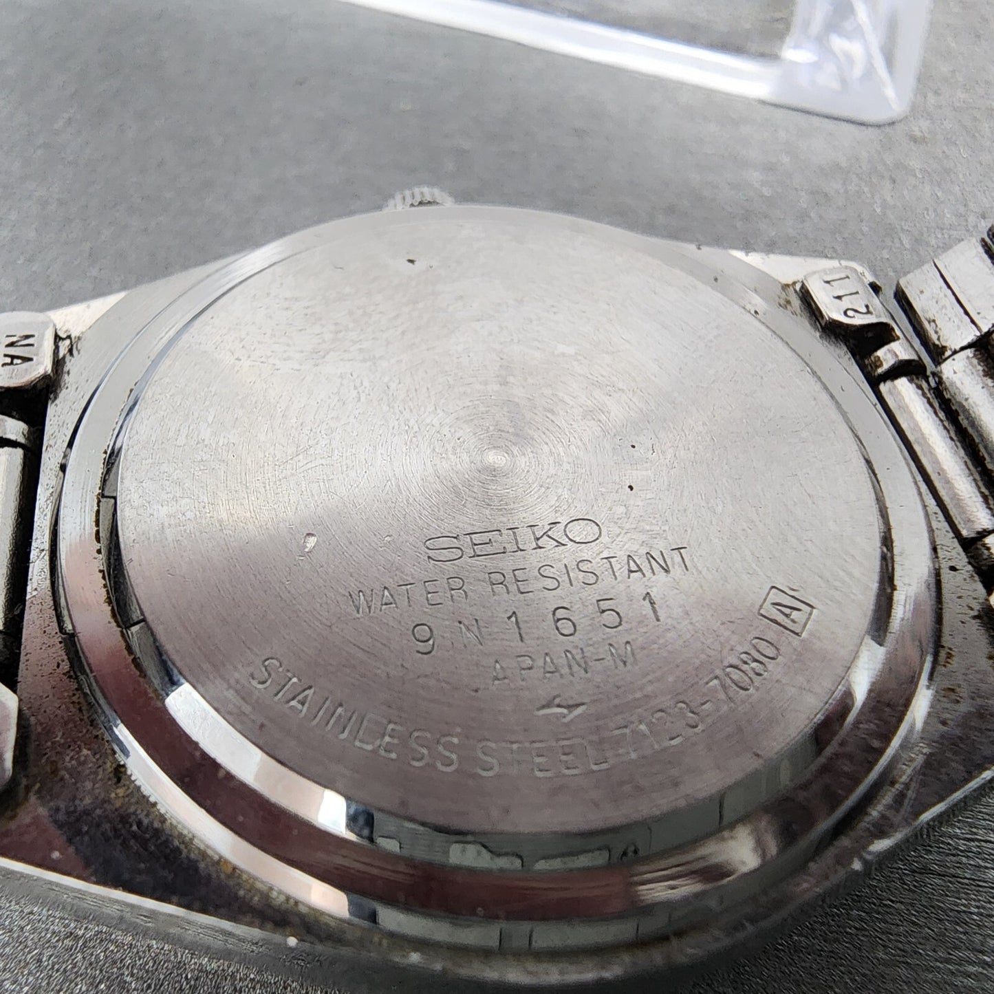 Seiko Type II Watch Men 34mm Silver Dial Silver Tone Daydate 7123-7080 PARTS