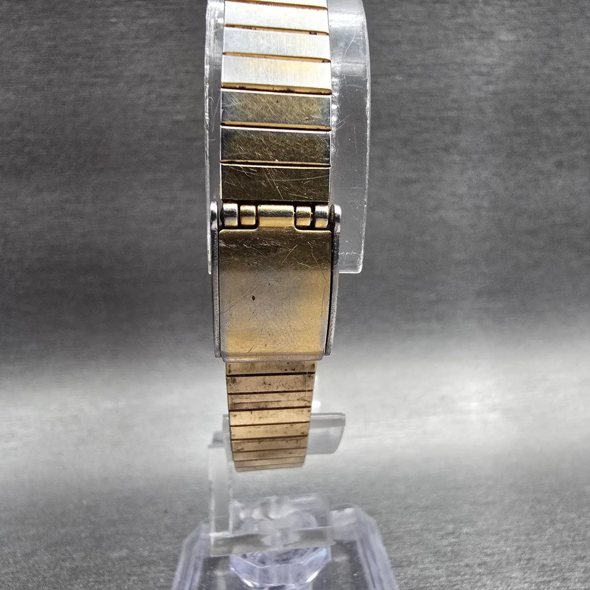 Seiko Tank Watch Women 17mm Gold Dial Gold Tone Rectangle 2C20-5830 New Battery7