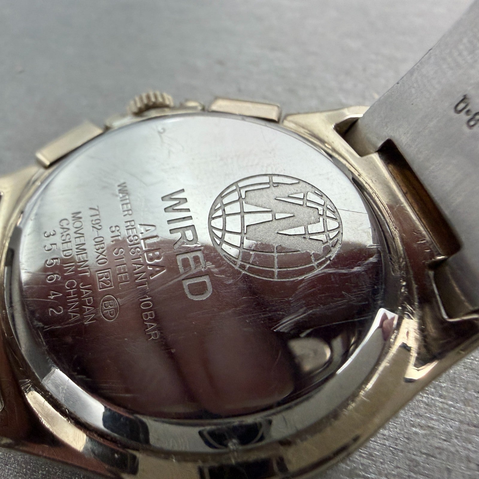 Seiko Wired Chronograph Watch Men 39mm White Dial Steel Date 7T92-0BX0 New Batt9