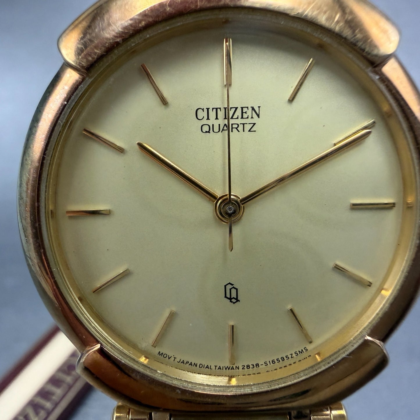 Citizen CQ Watch Unisex 30mm Champagne Dial Gold Tone Round  2838 New Battery1