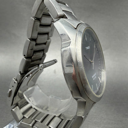 Timex Indiglo Watch Men 37mm Gray Dial Silver Tone Round T23281 New Battery3