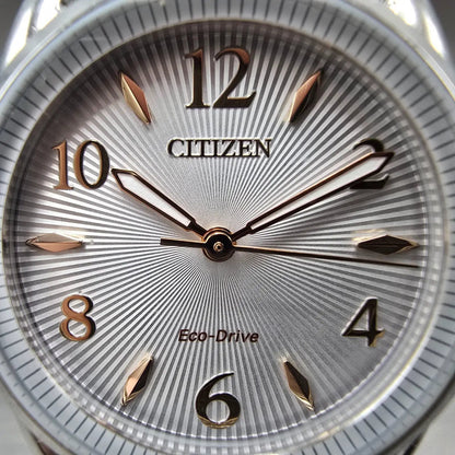 Citizen Eco-Drive Watch Women 30mm White Dial Silver Round J730-S121183 Works1