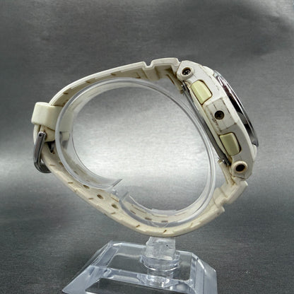 Casio Baby-G Watch Women 39mm White Dial White Case Round BGA-101 New Battery AB8