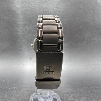Elgin Solar Watch Women 29mm Gray Dial Titanium Daydate Round FK-1202 Works7