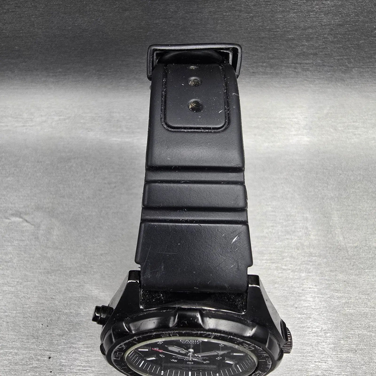 Casio AMW-320 Watch Men 44mm Black Dial Black Chronograph Alarm New Battery4