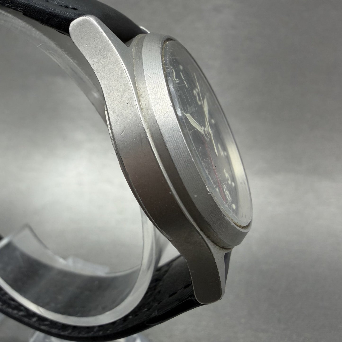 LL Bean Alarm Watch Men 34mm Black Dial Stainless Steel Date Round New BatteryAB3