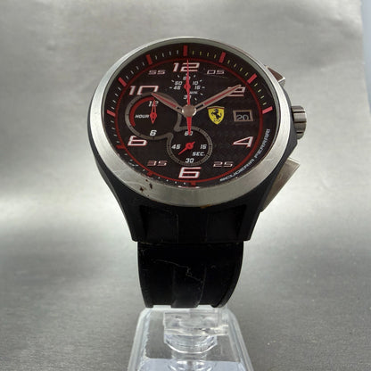 Scuderia Ferrari Chronograph Watch Men 45mm Black Black Tone Date New battery5