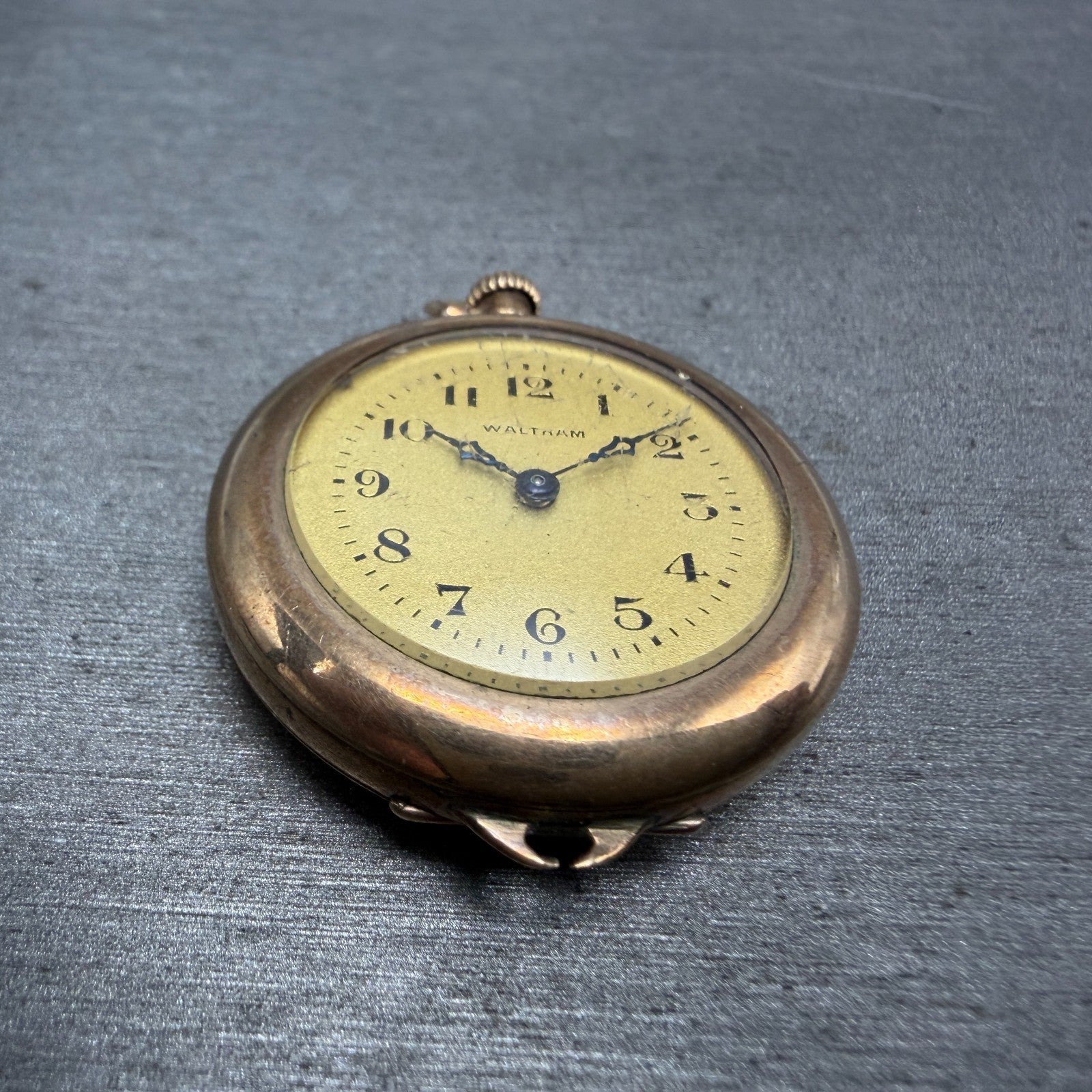 Waltham Pocket Watch 31mm Gold Dial Gold Filled Case Grade 361 PARTS3