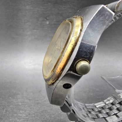 Bulova Accutron Watch Men 35mm Silver Dial Two Tone Daydate Round New Battery2
