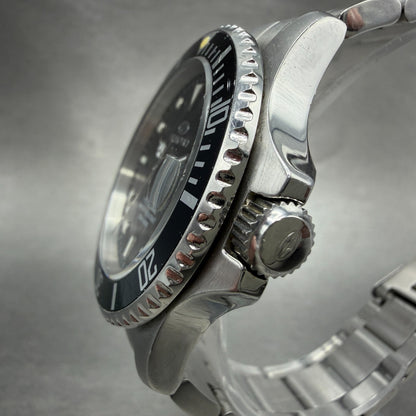 Seapro Dive Watch Men 40mm Black Dial Silver Tone Date Automatic Runs2