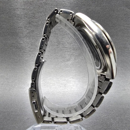 Seiko Solar Atomic Watch Men 38mm Silver Dial Titanium Atomic Date 7B22 PARTS!!9