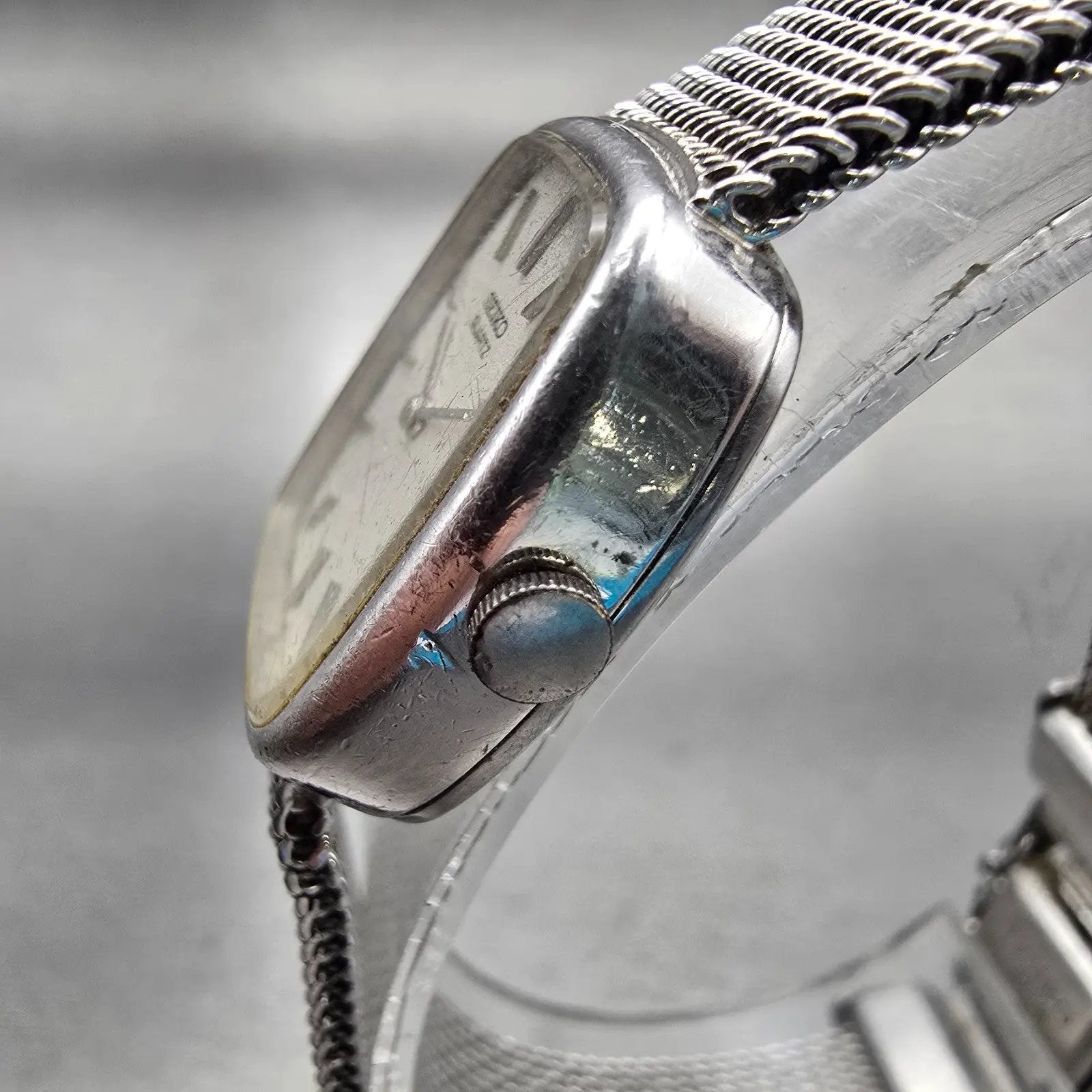 Seiko Watch Women 20mm Silver Dial Silver Tone Rectangle 16-5259 New Battery VTG2