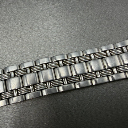 Seiko Watch Men 39mm Black Dial Silver Tone Daydate 24 Hour 5Y66-0AA0 NewBattery13