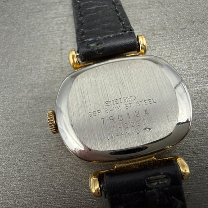 Seiko Watch Women 25mm Brown Dial Gold Tone Oval Manual Winds Runs 11-5020 VTG12