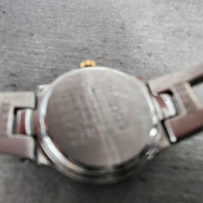 Seiko Watch Women 2mm White Dial Two Tone Round 1n000gm0 New Battery9