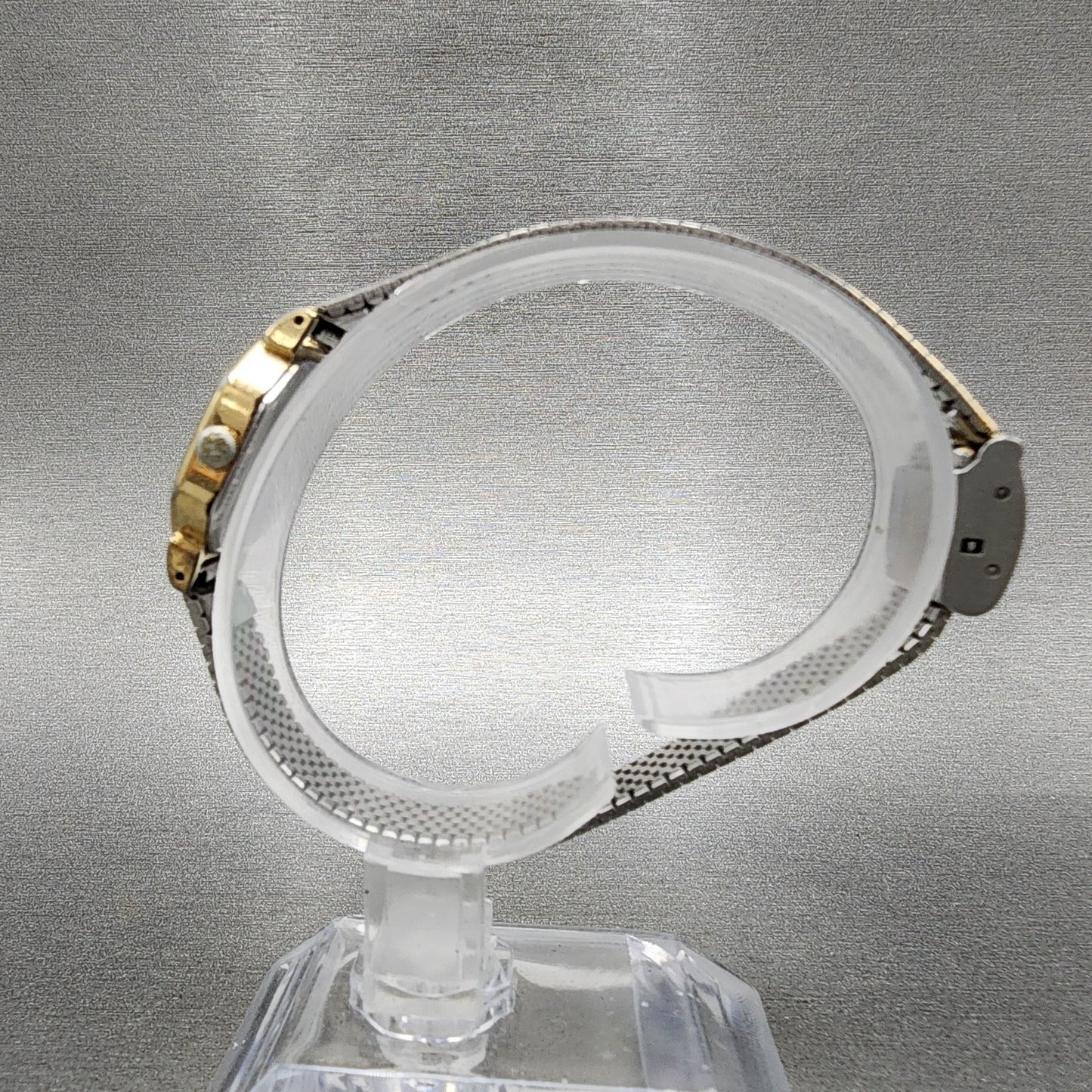 Seiko Watch Women 20mm Black Dial Gold Tone Octagon 2C215170 New Battery VTG6