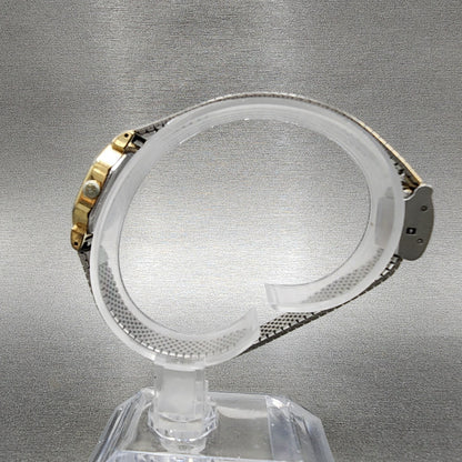 Seiko Watch Women 20mm Black Dial Gold Tone Octagon 2C215170 New Battery VTG6