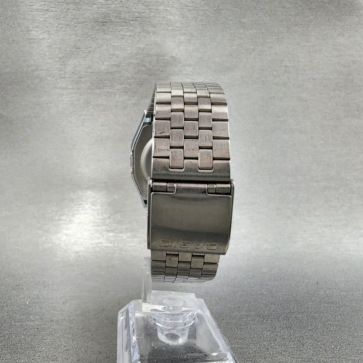 Casio 155 B816 Watch Men 35mm LCD Digital Silver Tone Daydate New Batt Vintage7