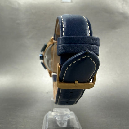 Pulsar Chronograph Watch Men 44mm Blue Dial Rose Gold Tone Date VK63-X001 Newbat7