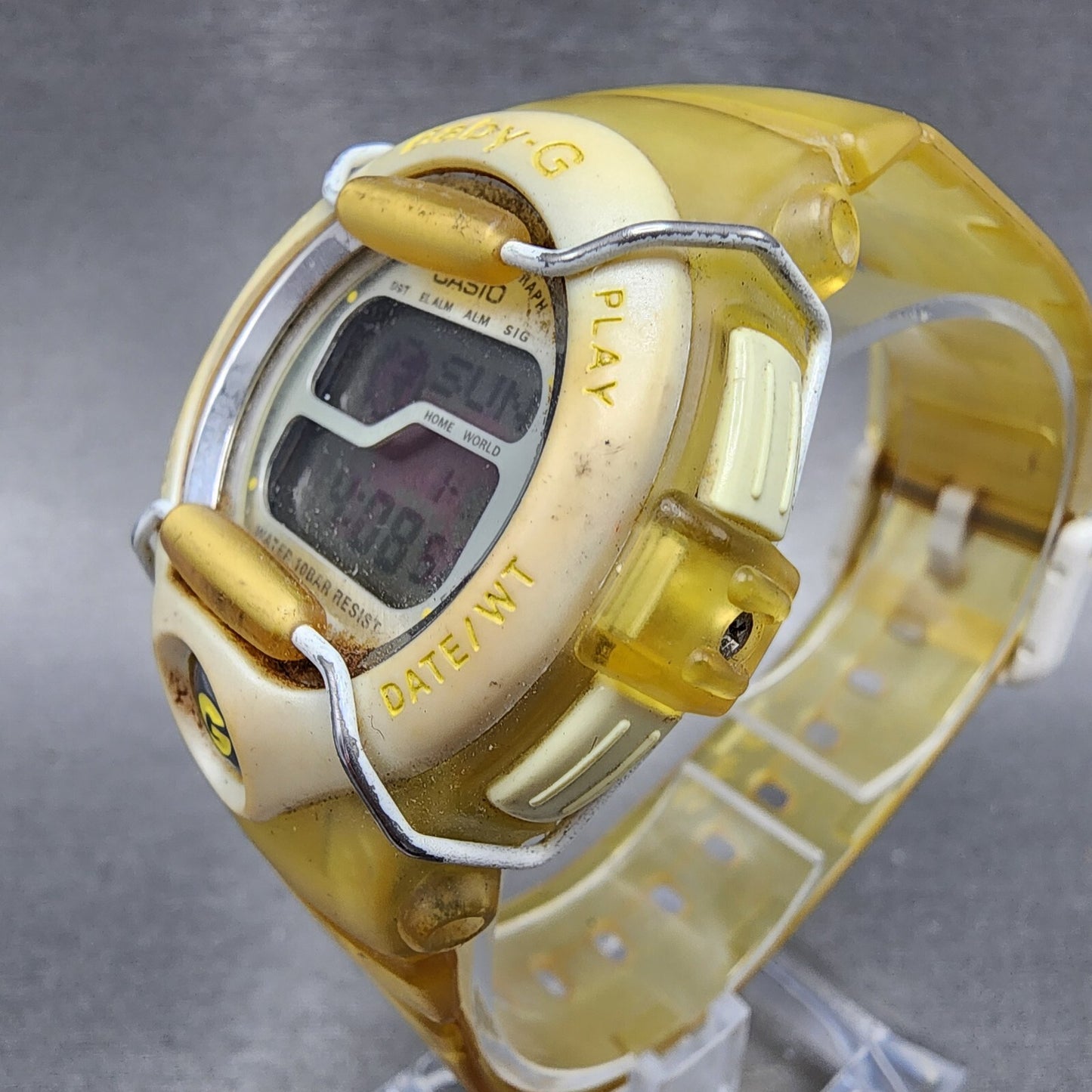 Casio BabyG BGT110 Watch Women 39mm Digital Clear Case Round New Battery2