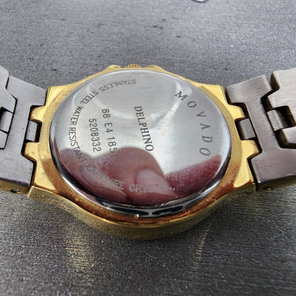 Movado Museum Watch Women 26mm Black Dial Gold Tone Round 88 E4 1851 New Battery9