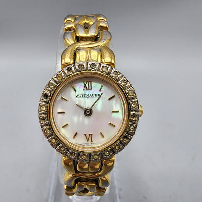 Wittnauer Watch Women Gold Tone MOP Dial Crystal Bezel 22mm CZ8230-0751 PARTS