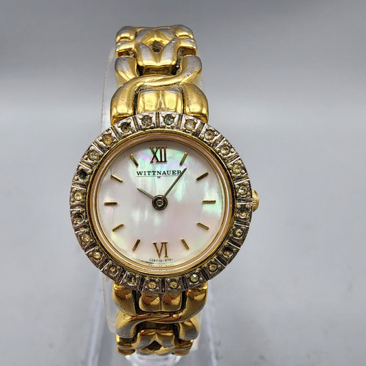 Wittnauer Watch Women Gold Tone MOP Dial Crystal Bezel 22mm CZ8230-0751 PARTS