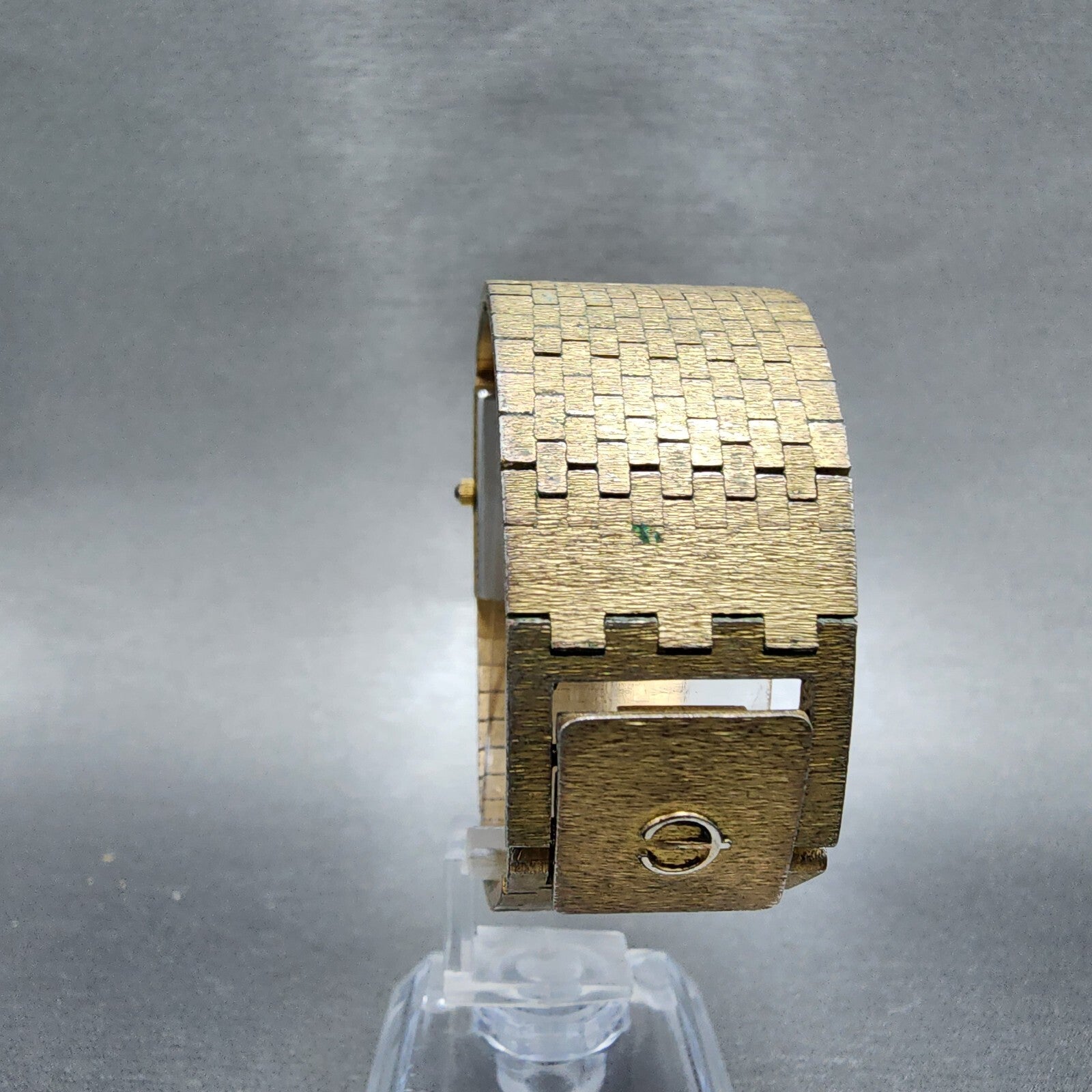 Lord Elgin Tank Watch Men 26mm Gold Dial Gold Tone Square PARTS8